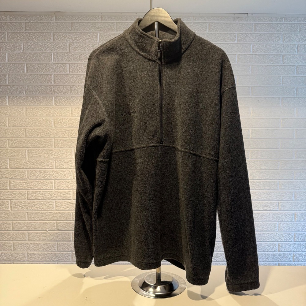Columbia Mens XL Fleece Pullover Quarter Zip‎ Sweater Gray Casual Active